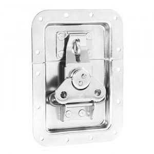 Adam Hall Hardware 17256 - Zamek motylkowy, duży, niezagięty, głębokość: 14 mm, z oczkiem do zawieszenia kłódki