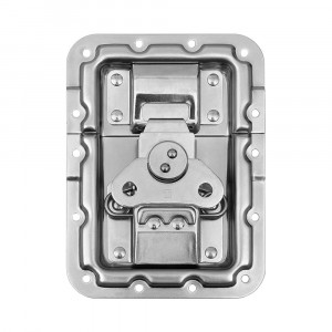 Adam Hall Hardware 172572 - Zamek motylkowy, duży, zagięty, głębokość: 9 mm, osłona nitów