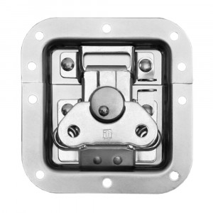 Adam Hall Hardware 17285 P - Zamek motylkowy, średni, niezagięty, głębokość: 9 mm, z oczkiem