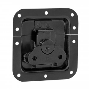 Adam Hall Hardware 17291S BLK - Zamek motylkowy średni ze sprężyną bez korby o głębokości 12 mm, czarny