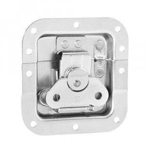 Adam Hall Hardware 17293 SP - Zamek motylkowy, średni, sprężynowy, częściowo zagięty, głębokość: 14 mm, z oczkiem