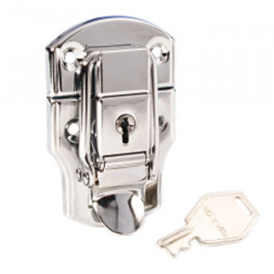 Adam Hall Hardware 1909 - Zamek przykręcany, średni, chromowany, zamykany na klucz