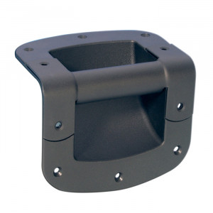 Adam Hall Hardware 34053 - Stalowy uchwyt skrzynkowy do zabudowy w osłonie PVC z promieniem 12 mm, czarny