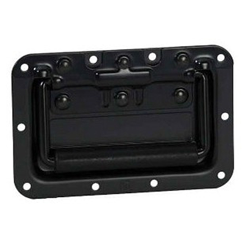 Adam Hall Hardware 34082 BLK - Wpuszczany uchwyt sprężynowy średni w naczyniu, głębokość 8 mm