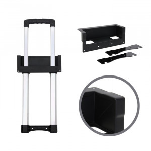 Adam Hall Hardware 3476021 - Wpuszczany, jednostopniowy, wysuwany uchwyt, obudowa czarna, zagięta, o długości 528 – 808 mm