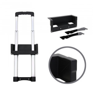 Adam Hall Hardware 3476031 - Wpuszczany, dwustopniowy, wysuwany uchwyt, obudowa czarna, zagięta, o długości 336 – 661 mm