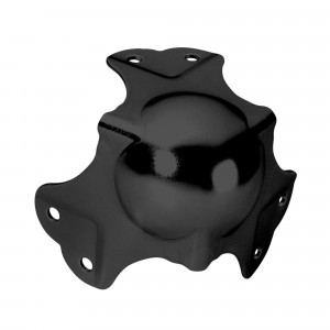 Adam Hall Hardware 41046BLK - Duży narożnik kulowy, trójnożny wyprofilowany, 35 mm, 6-otworowy, czarny