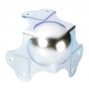 Adam Hall Hardware 41076 - Narożnik kulkowy, duży, trójramienny, zagięty, 30 mm, liczba otworów: 6