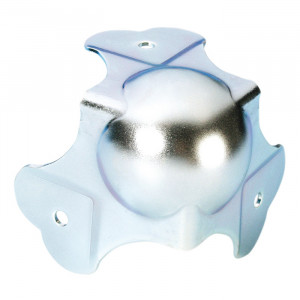 Adam Hall Hardware 4107 - Narożnik kulkowy, duży, trójramienny, zagięty, 30 mm, liczba otworów: 3