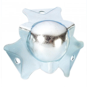 Adam Hall Hardware 4113 - Narożnik kulkowy, mały, trójramienny, zagięty, 22 mm