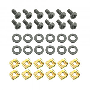 Adam Hall 19" Parts 5924 M12 AH - Komplet 12 śrub M6 x 12 mm z nakrętką klatkową i podkładką w woreczku