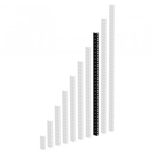 Adam Hall 19" Parts RACK RAIL 16 BLACK - Szyna rack, czarna, 16U, wersja ciężka