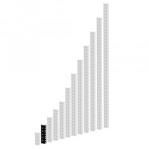 Adam Hall 19" Parts RACK RAIL 03 BLACK - Szyna rack, czarna, 3U, wersja ciężka
